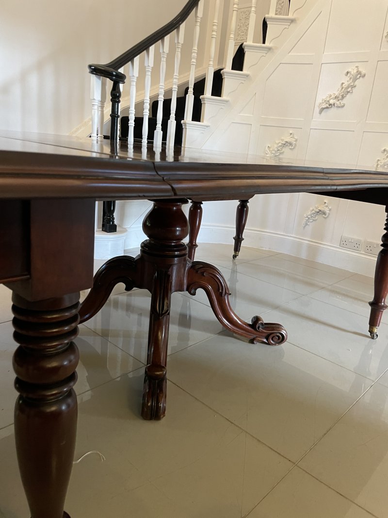 Rare Irish 12/14 Seater Metamorphic Antique Victorian Superb Quality Figured Mahogany Dining Table - Image 22